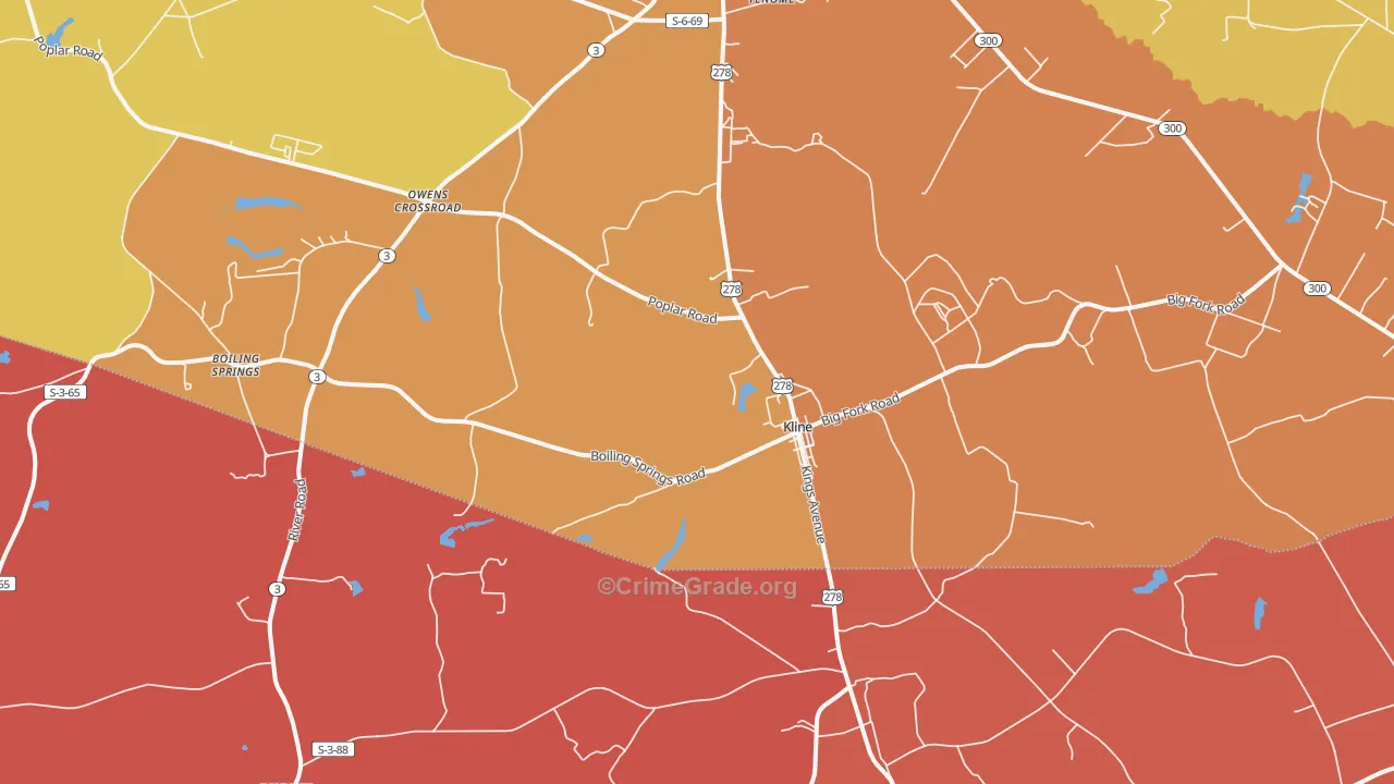 Kline, SC Map of Murder Rates