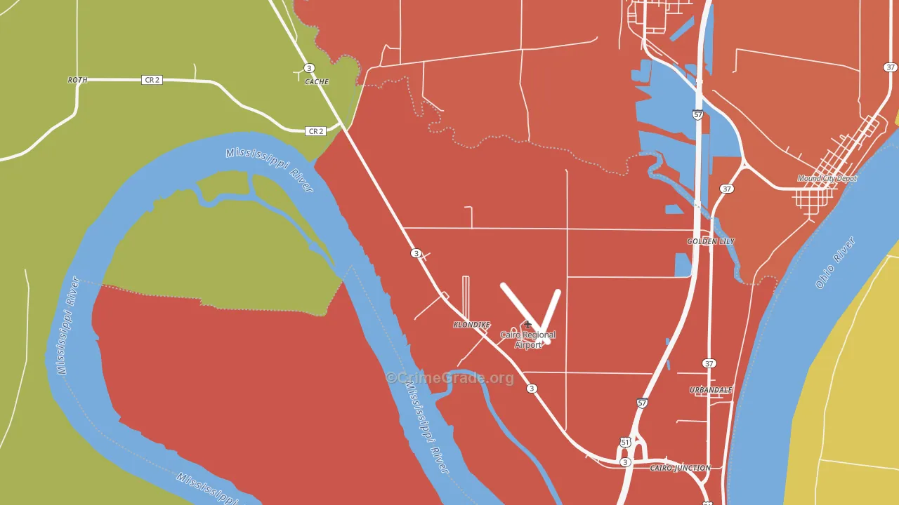 Klondike, IL Map of Murder Rates