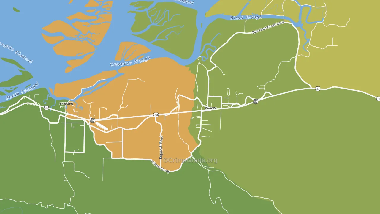 Knappa, OR Map of Murder Rates