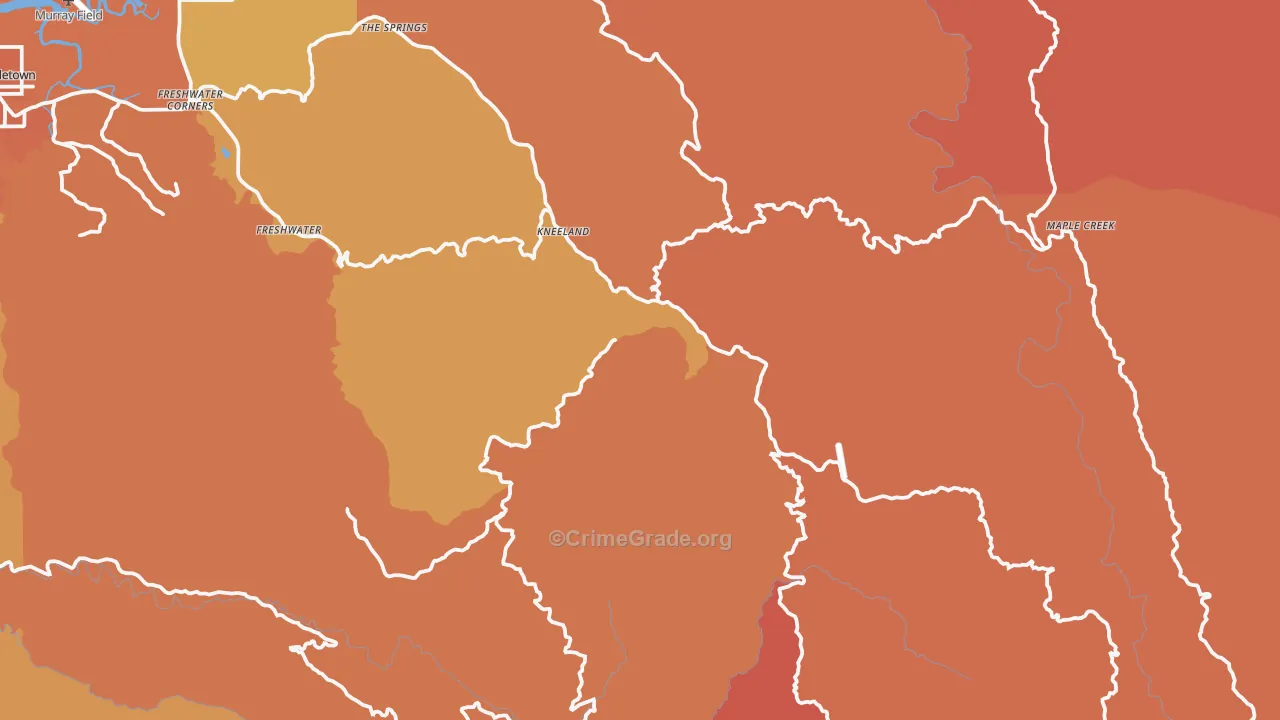 Kneeland, CA Map of Murder Rates