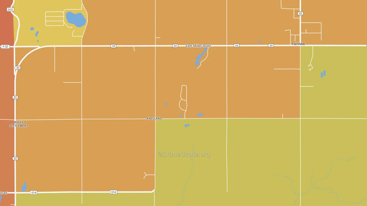 Kneeland, MI Map of Murder Rates