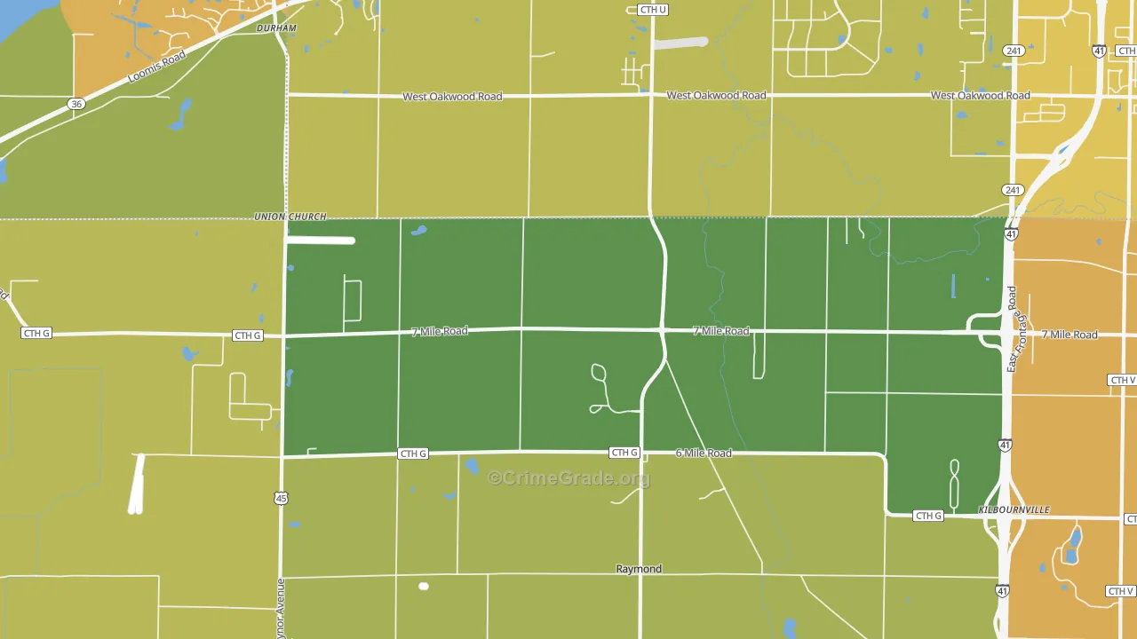 Kneeland, WI Map of Murder Rates