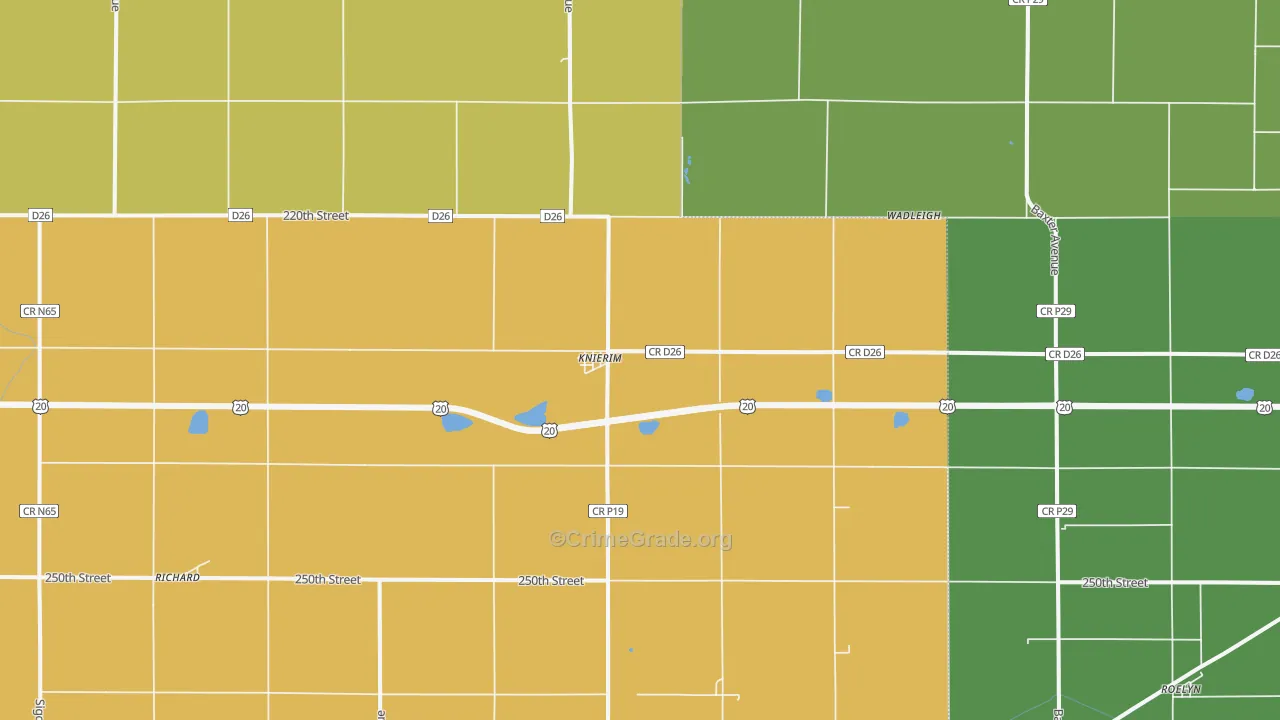 Knierim, IA Map of Murder Rates