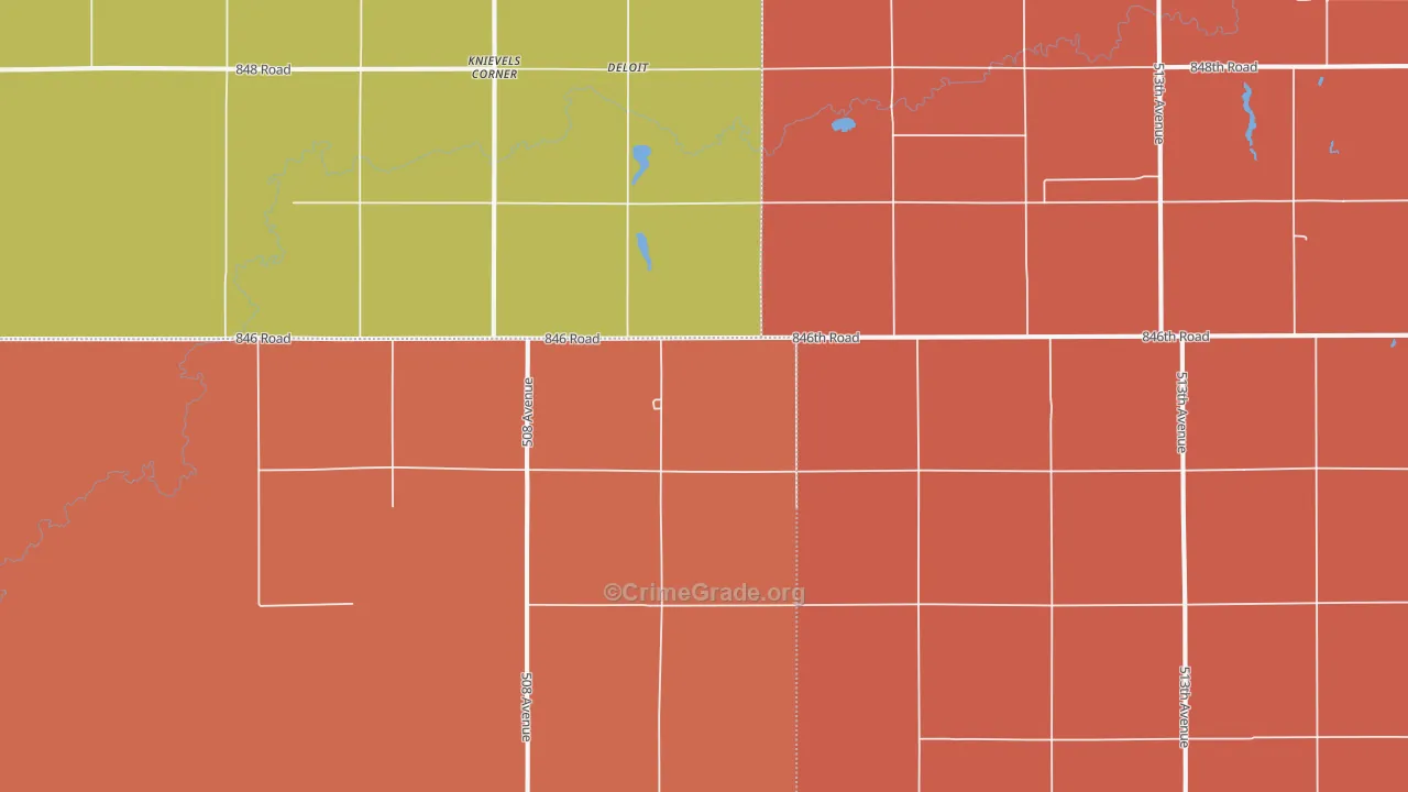 Knievels Corner, NE Map of Murder Rates