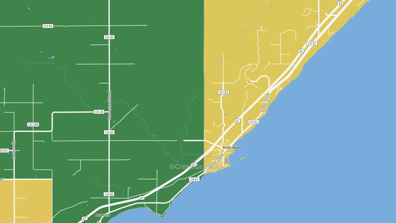 Knife River, MN Map of Murder Rates