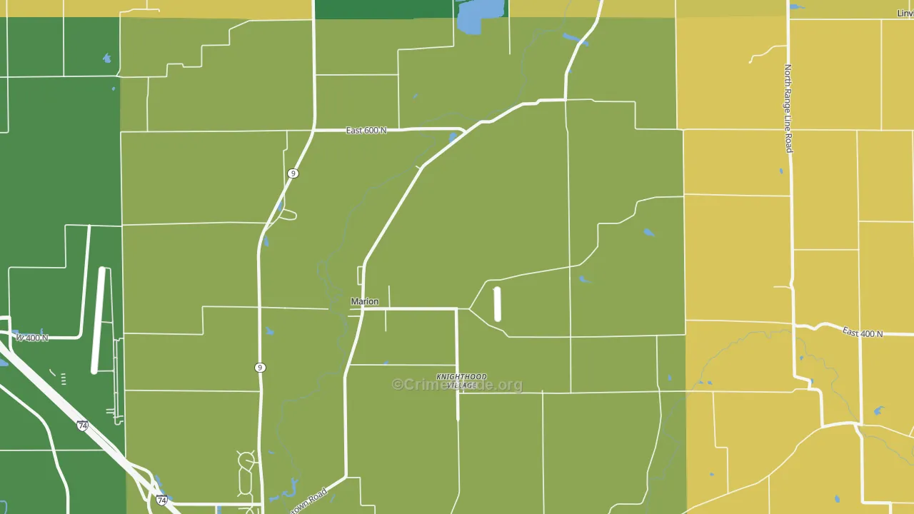 Knighthood Village, IN Map of Murder Rates