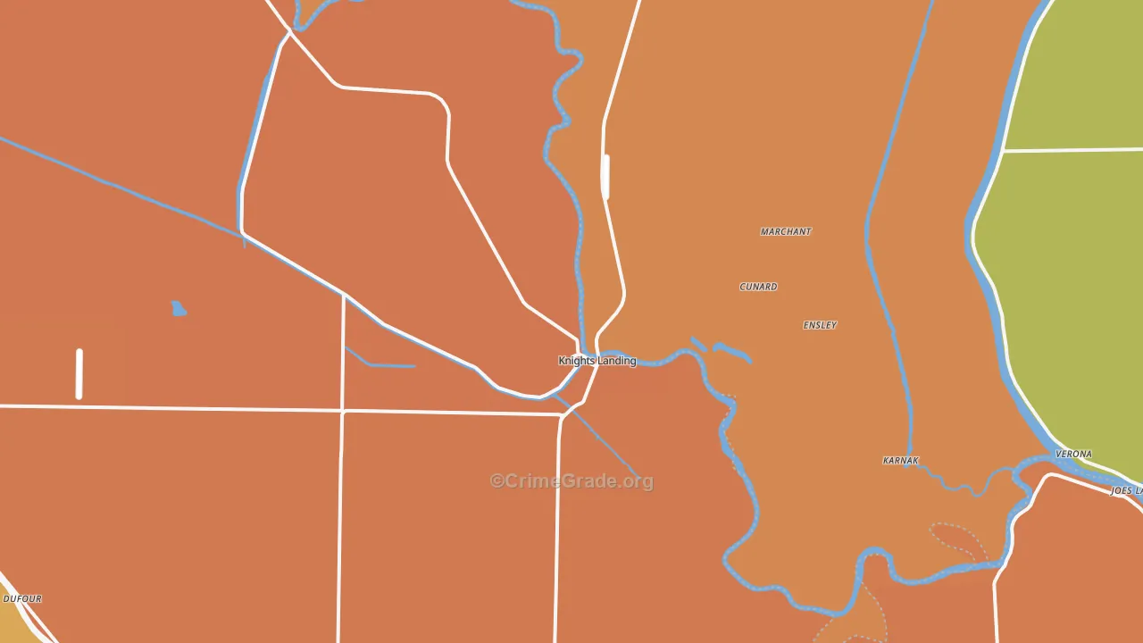 Knights Landing, CA Map of Murder Rates