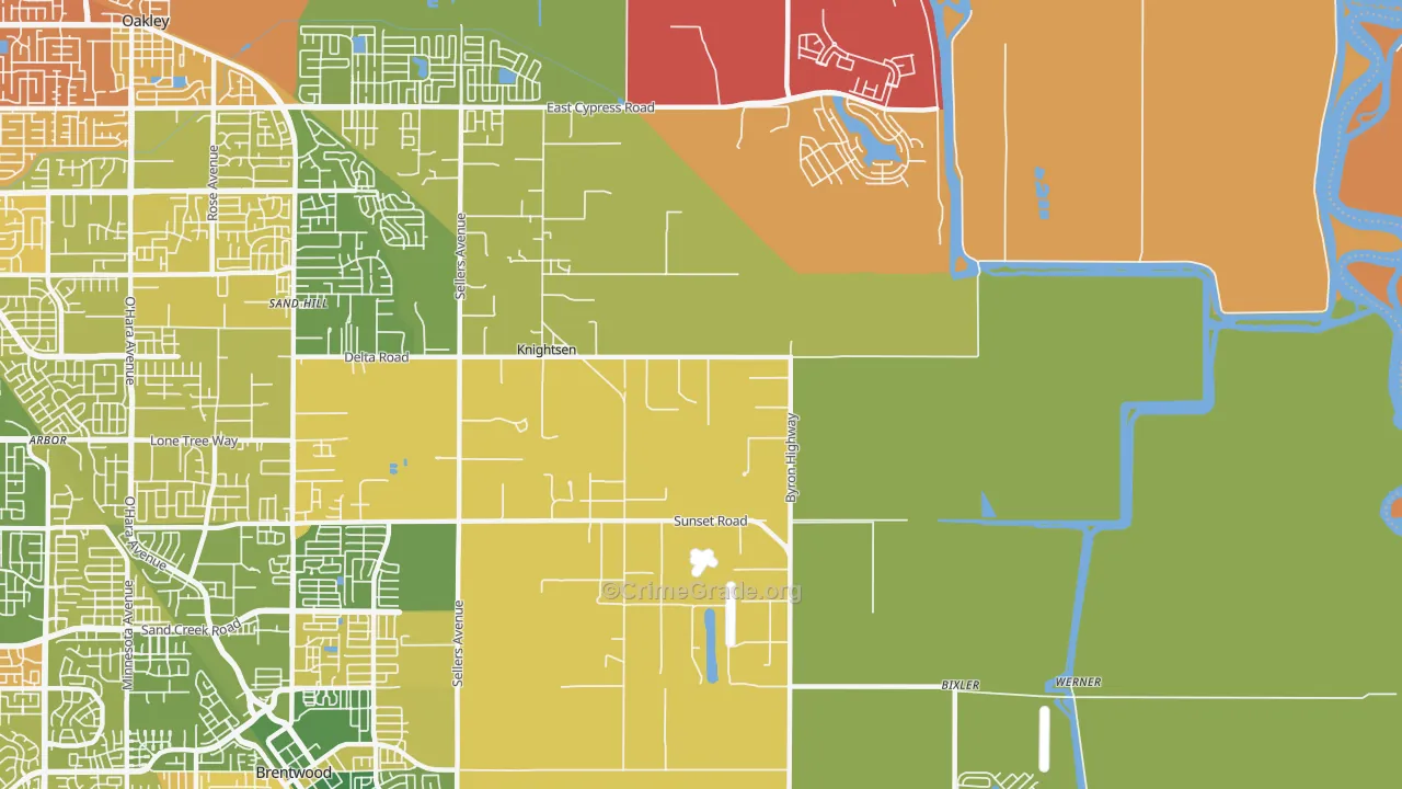 Knightsen, CA Map of Murder Rates