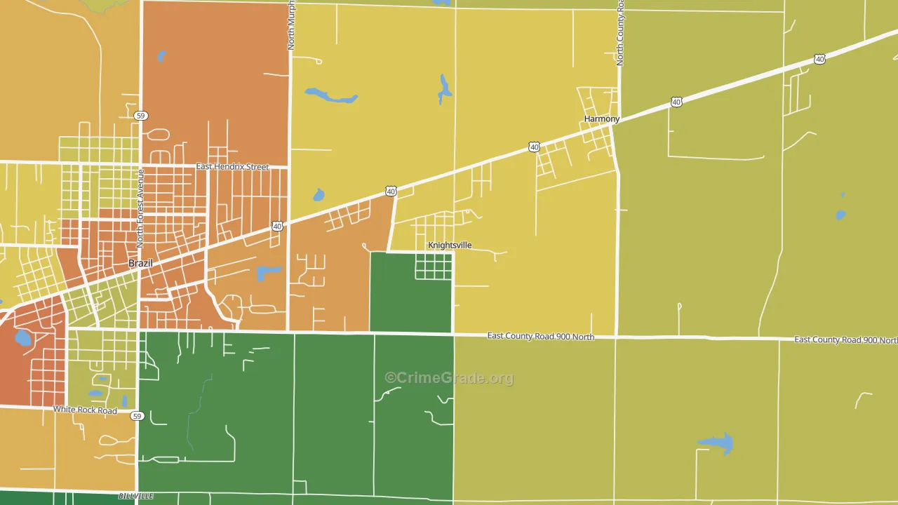 Knightsville, IN Map of Murder Rates