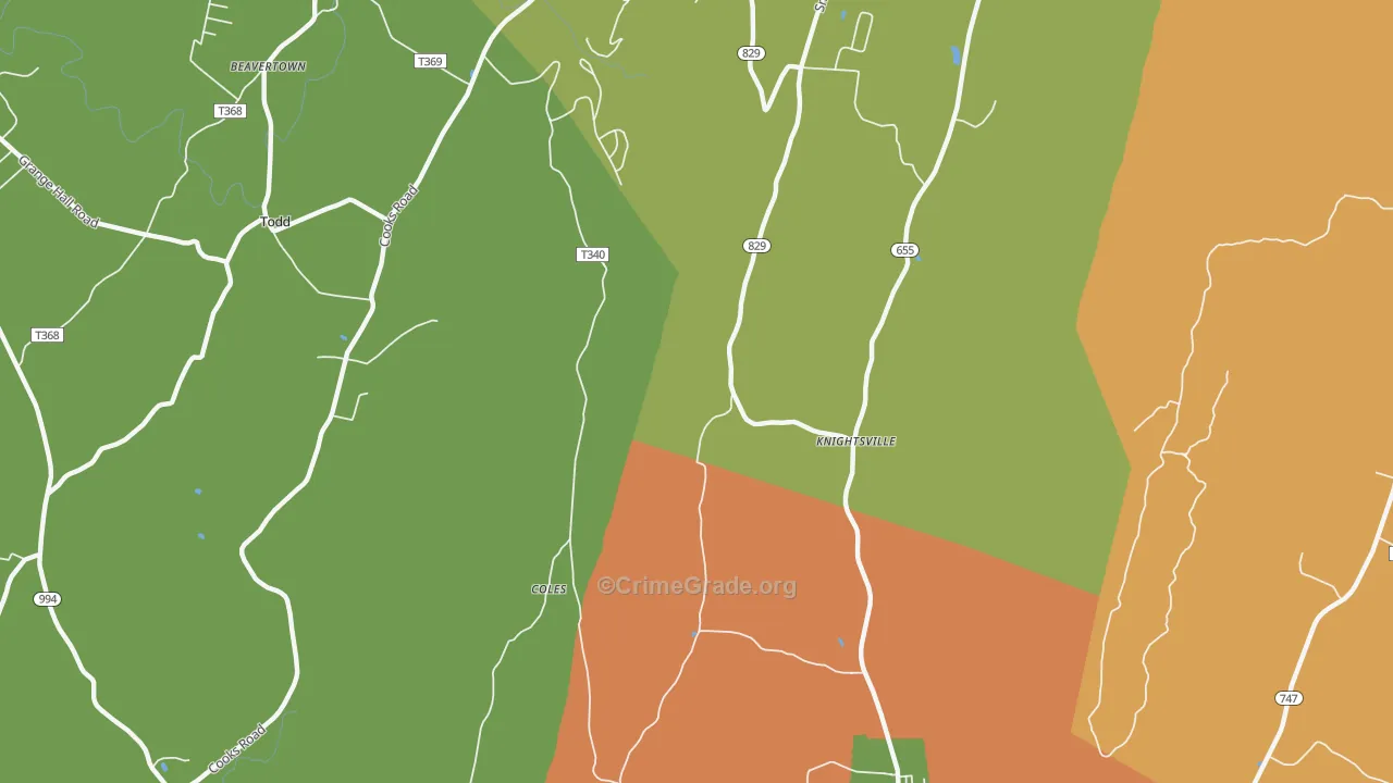 Knightsville, PA Map of Murder Rates