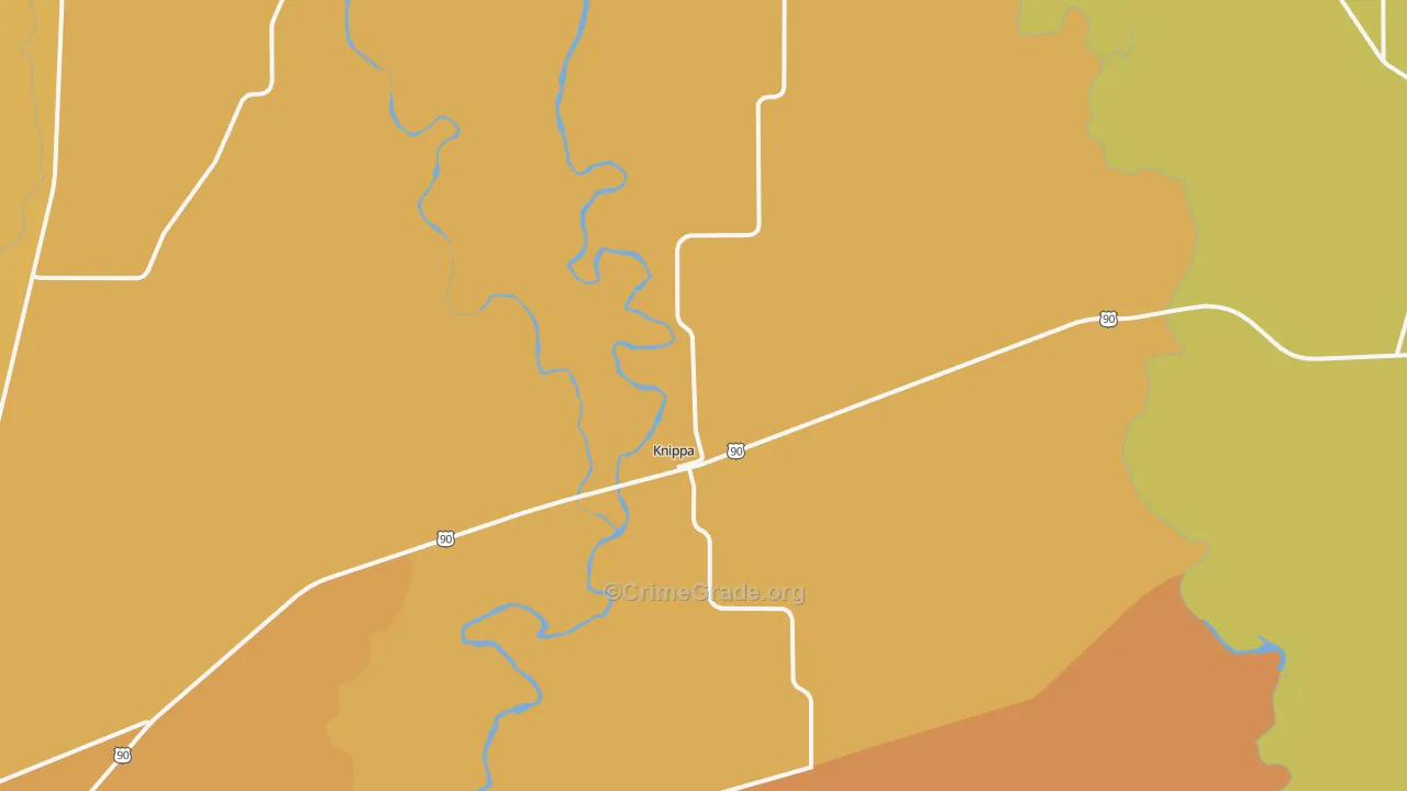 Knippa, TX Map of Murder Rates
