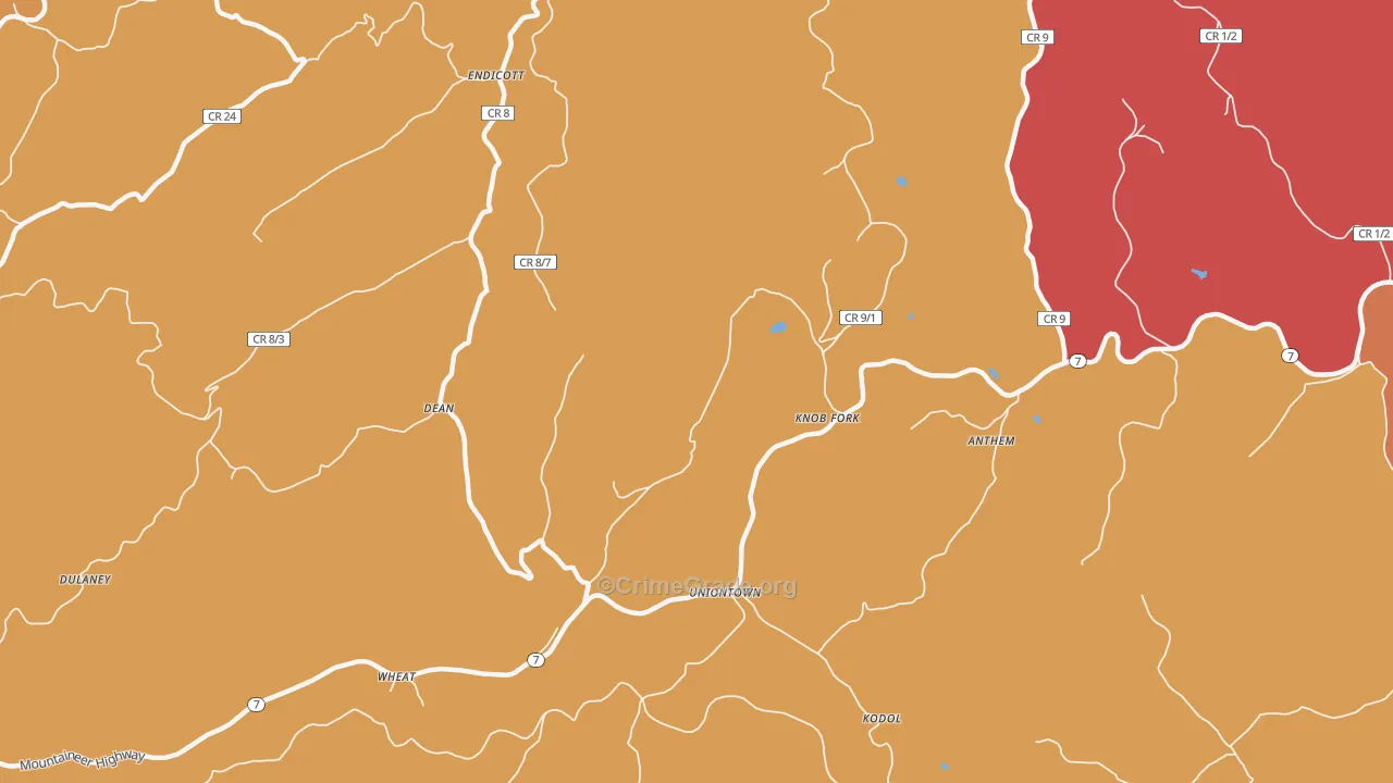 Knob Fork, WV Map of Murder Rates