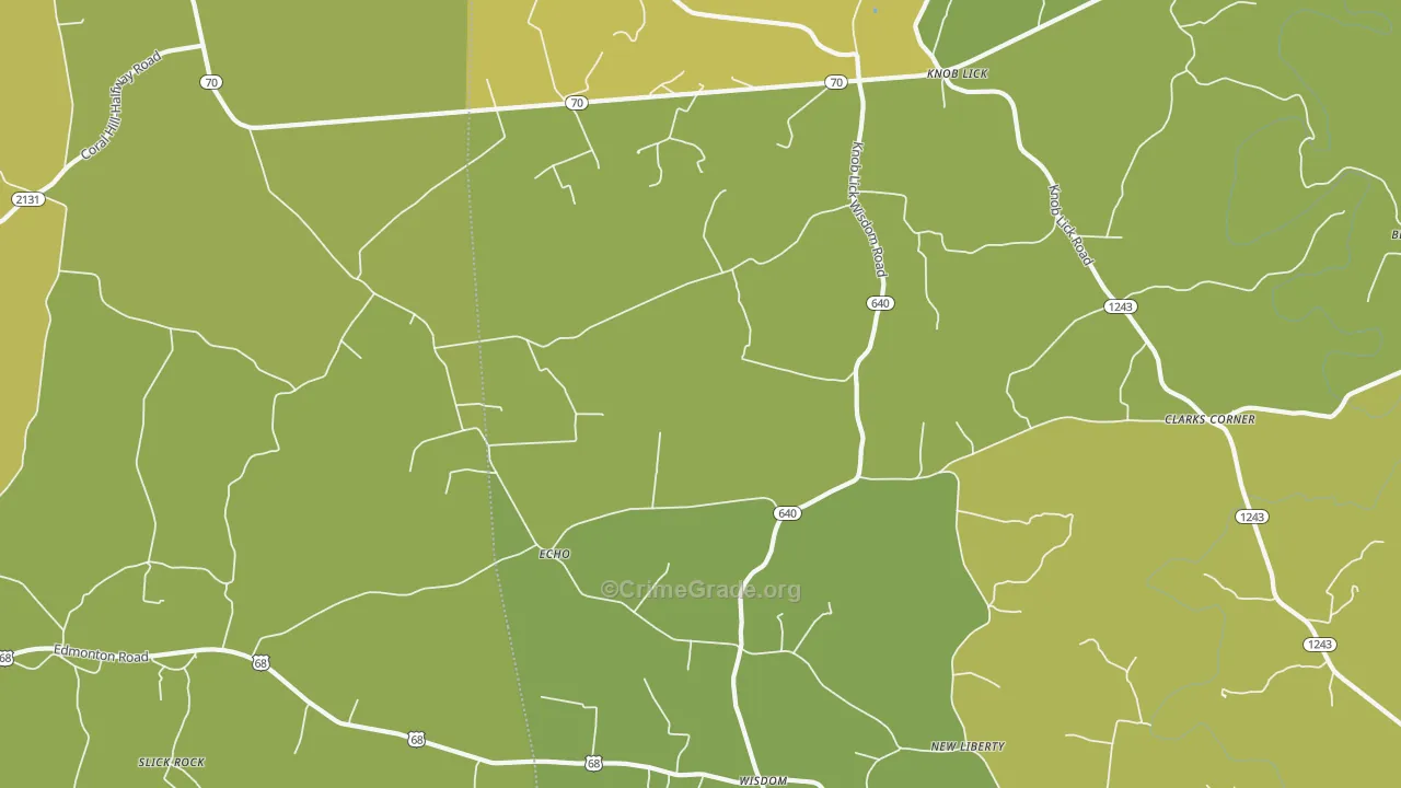 Knob Lick, KY Map of Murder Rates