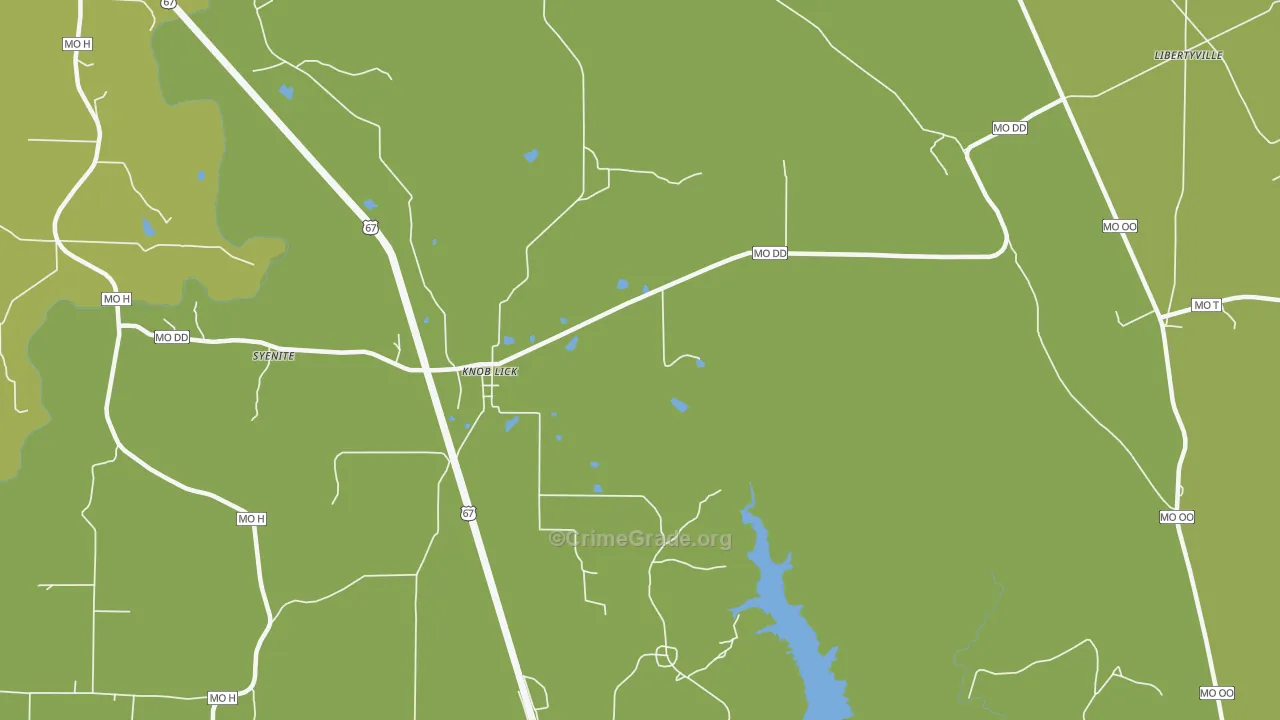 Knob Lick, MO Map of Murder Rates