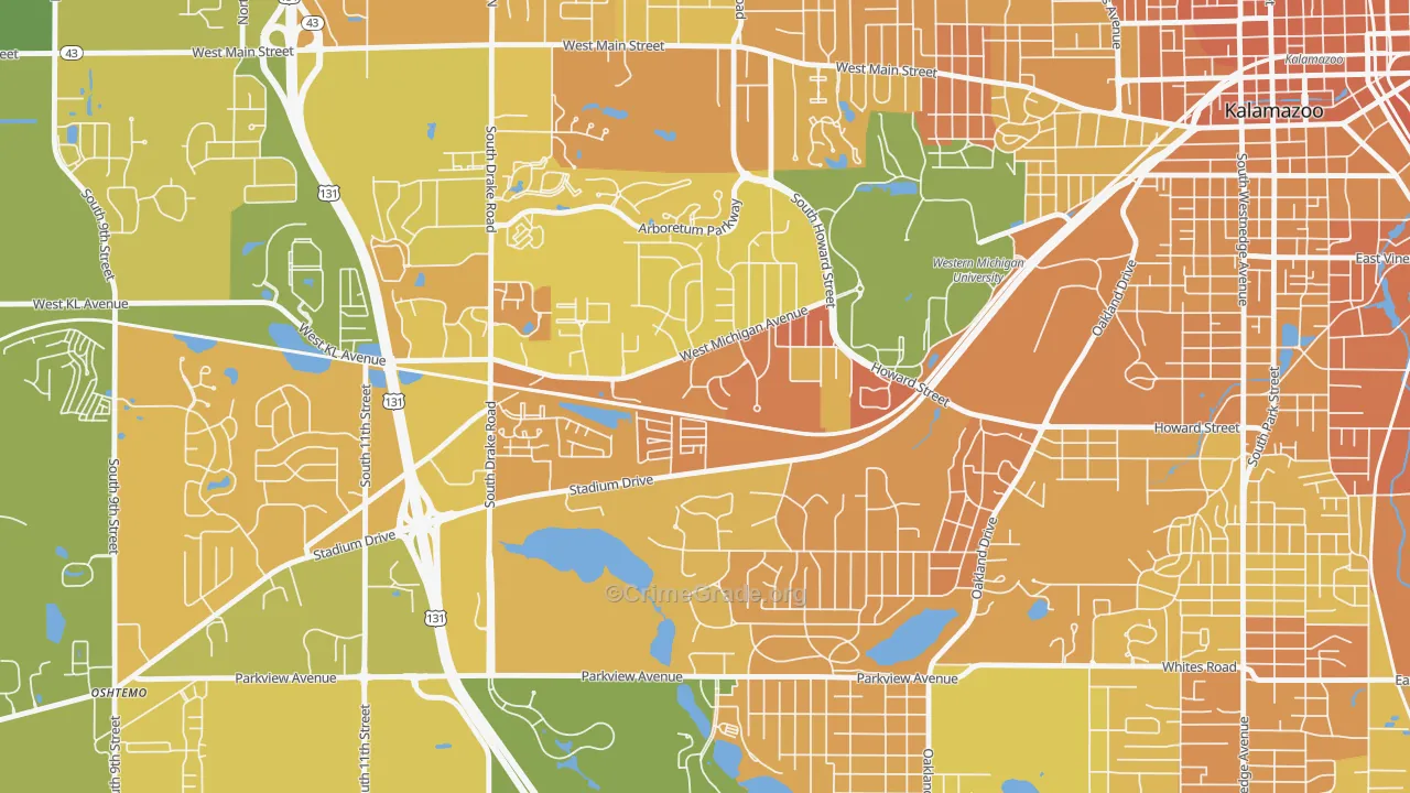 Knollwood, Kalamazoo, MI Map of Murder Rates