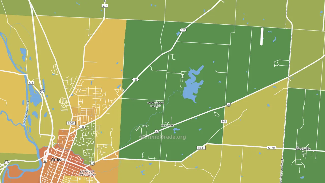 Knollwood Village, OH Map of Murder Rates