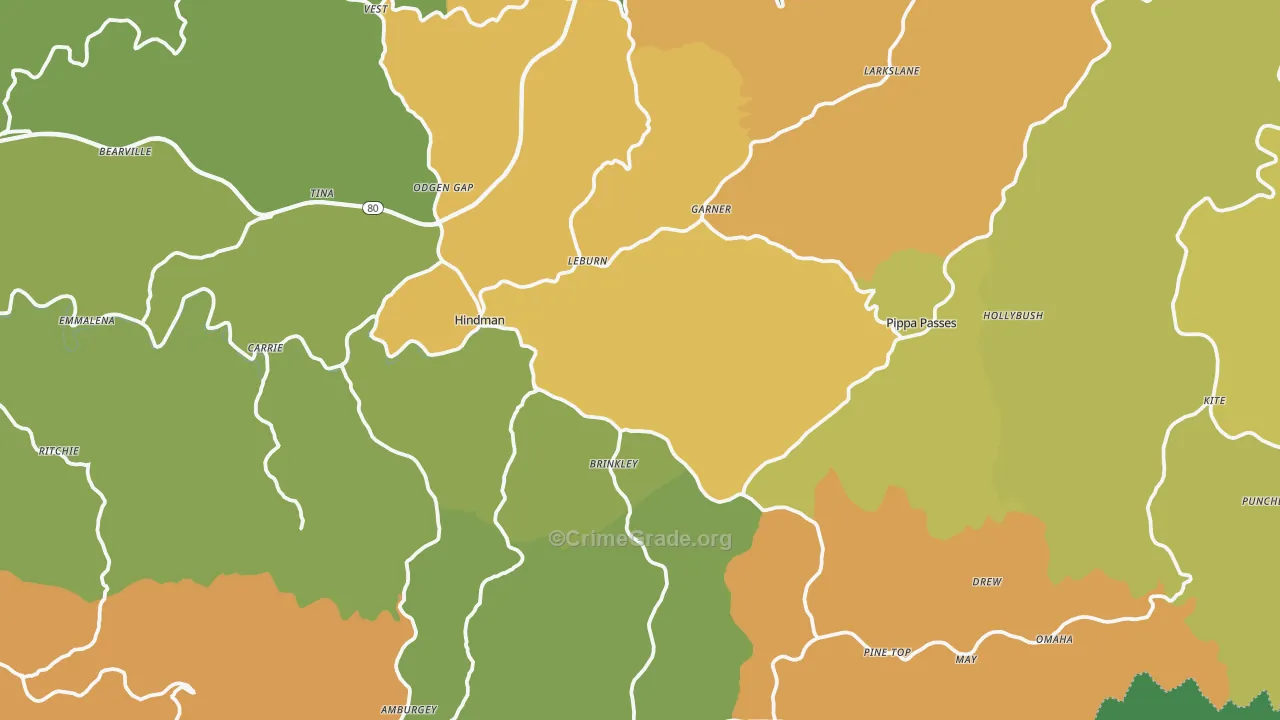 Knott County, KY Map of Murder Rates