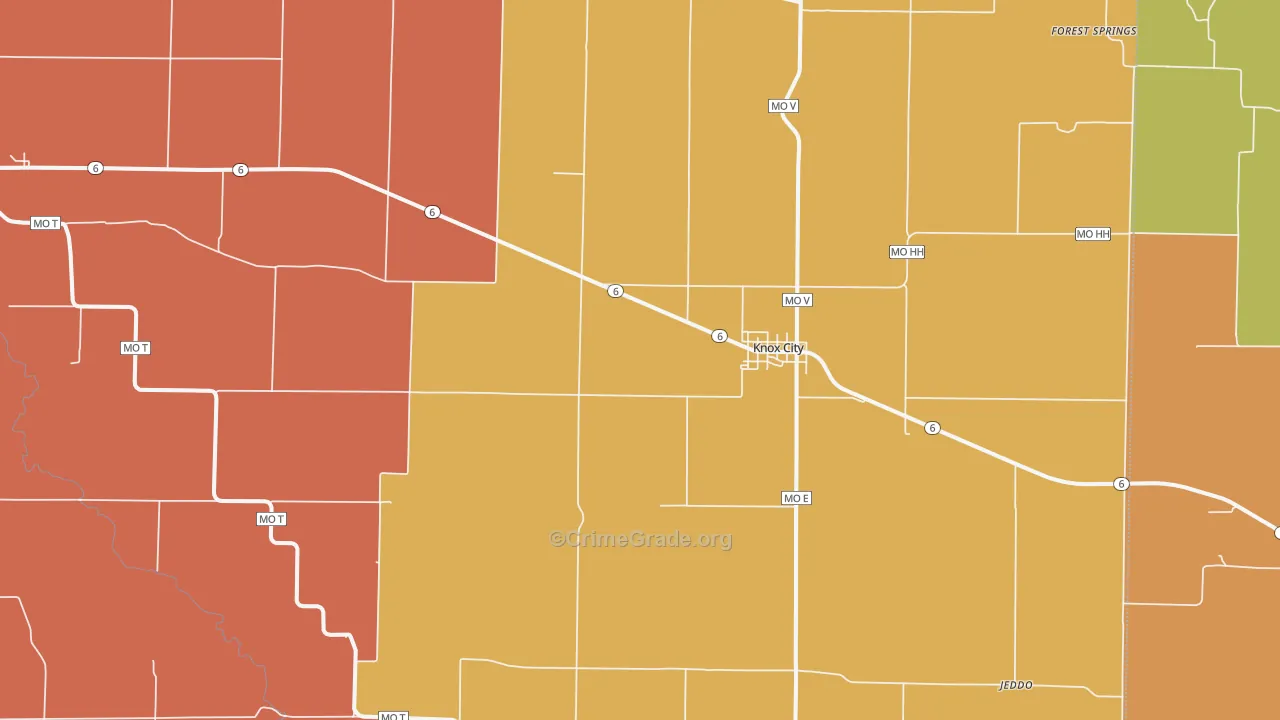 Knox City, MO Map of Murder Rates