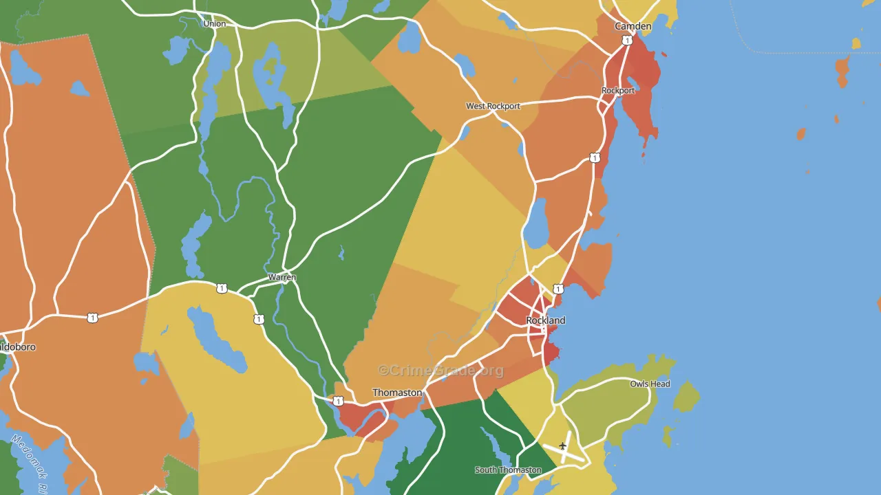 Knox County, ME Map of Murder Rates