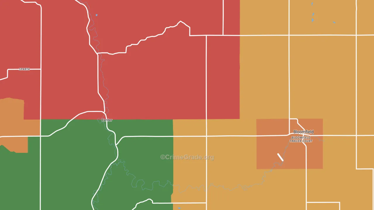 Knox County, NE Map of Murder Rates