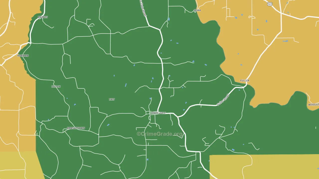 Knox Dale, PA Map of Murder Rates