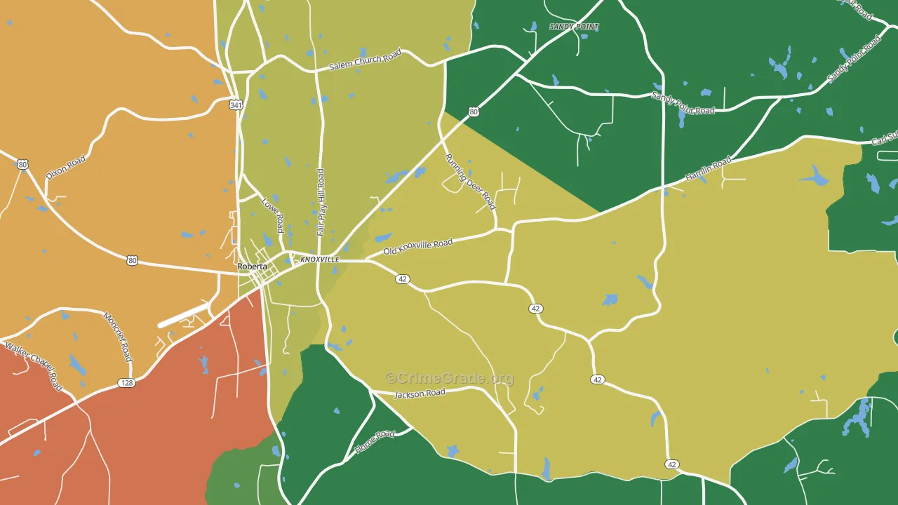 Knoxville, GA Map of Murder Rates