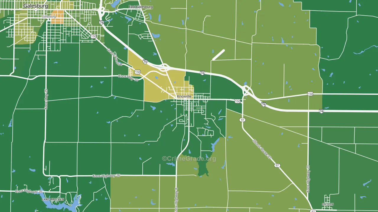 Knoxville, IL Map of Murder Rates