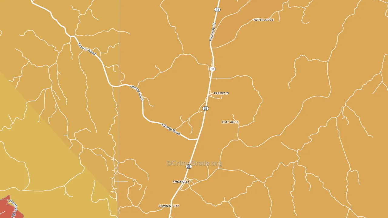 Knoxville, MS Map of Murder Rates