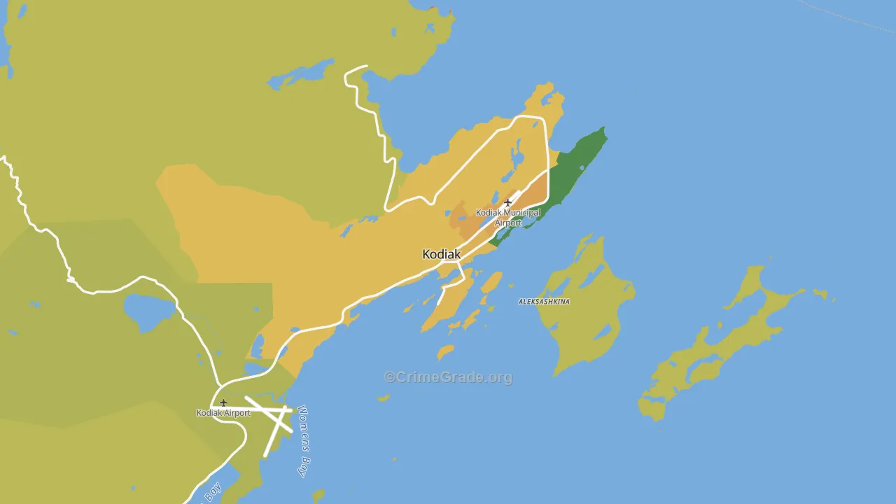 Kodiak, AK Map of Murder Rates