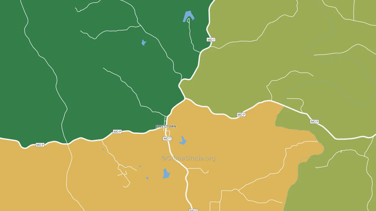 Koeltztown, MO Map of Murder Rates