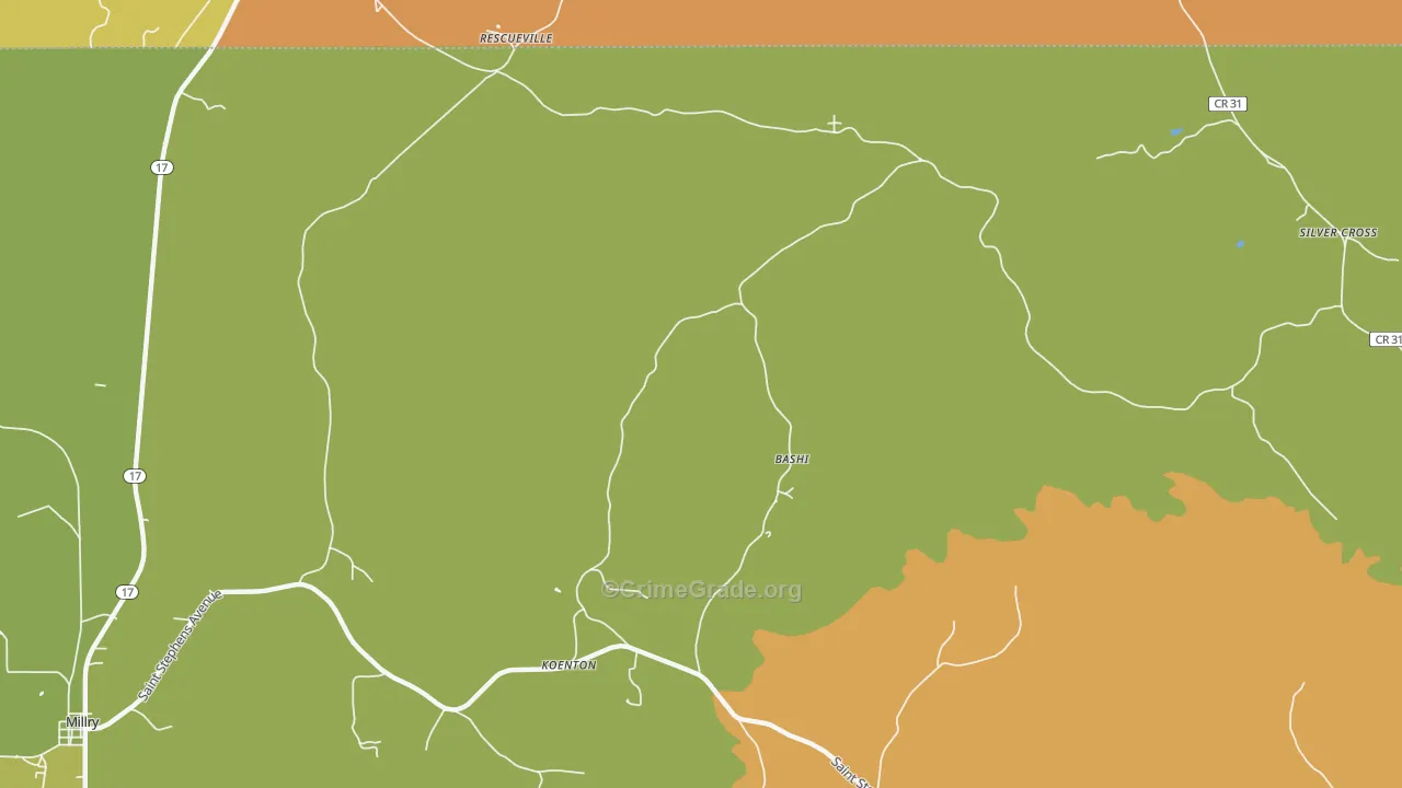 Koenton, AL Map of Murder Rates