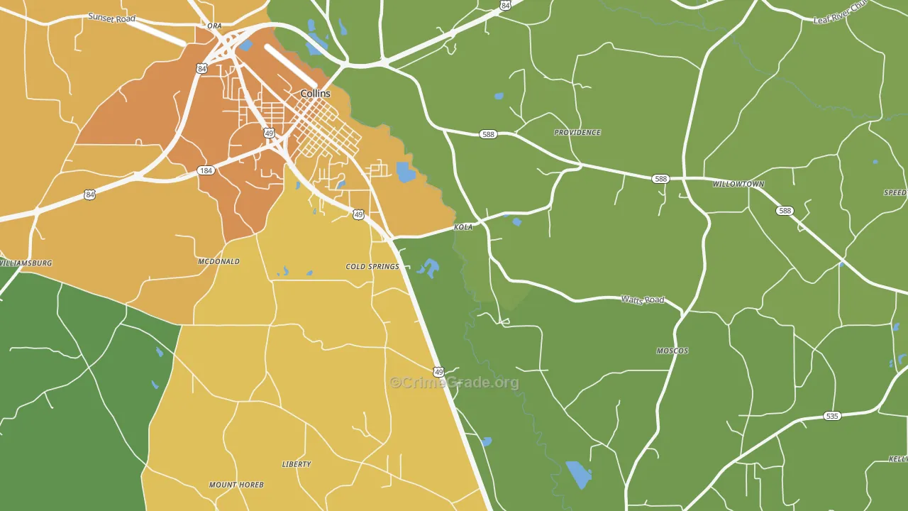 Kola, MS Map of Murder Rates