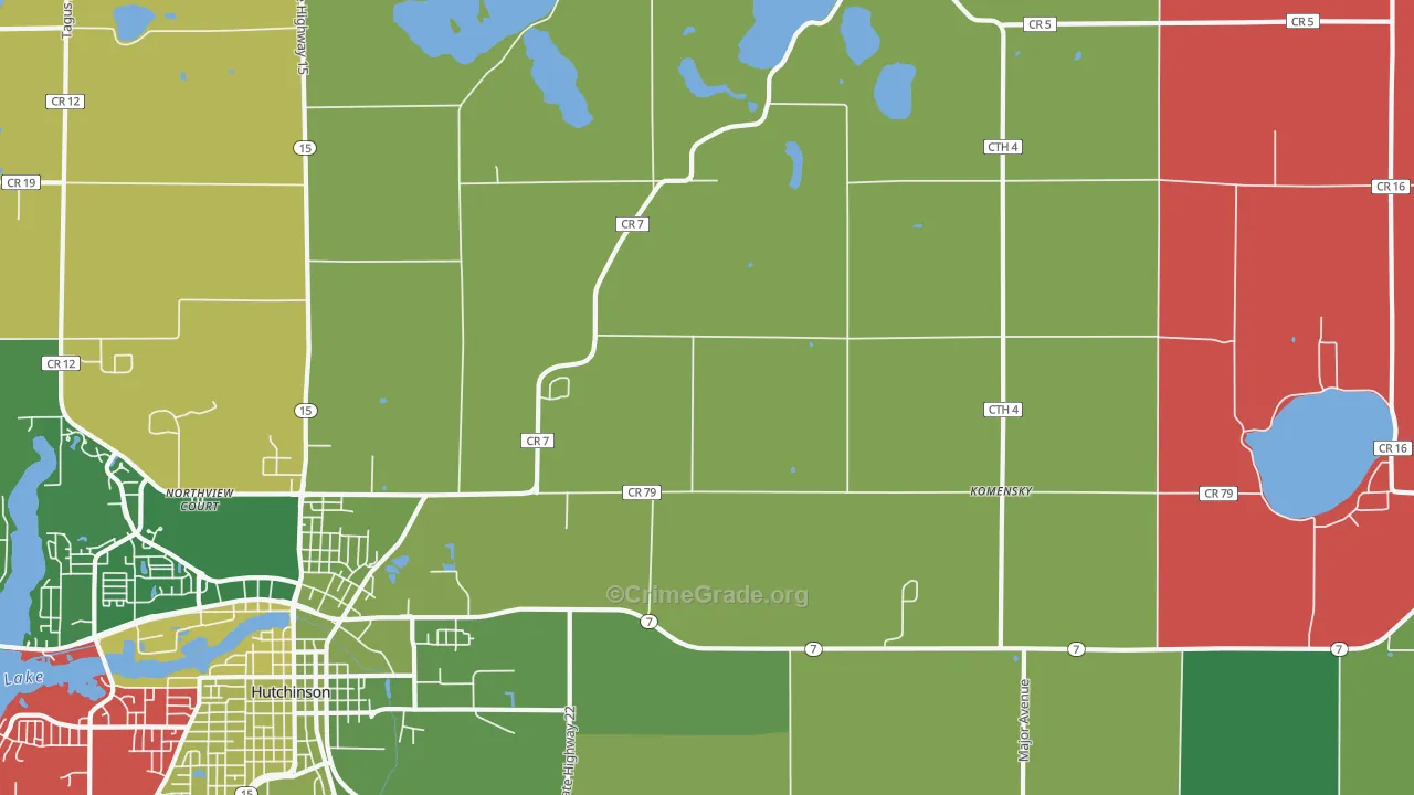 Komensky, MN Map of Murder Rates