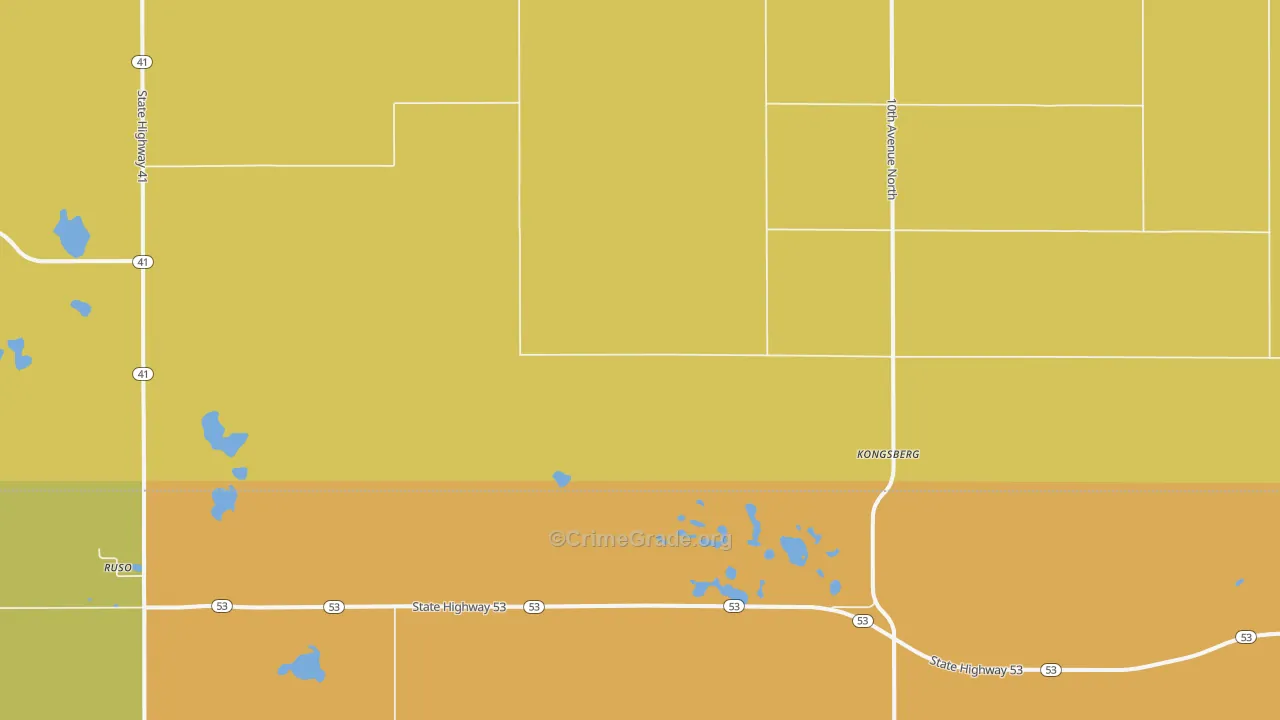 Kongsberg, ND Map of Murder Rates