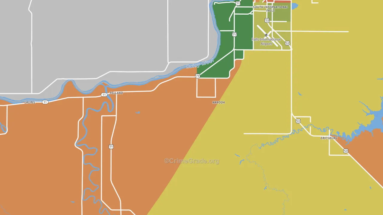 Koochiching County, MN Map of Murder Rates
