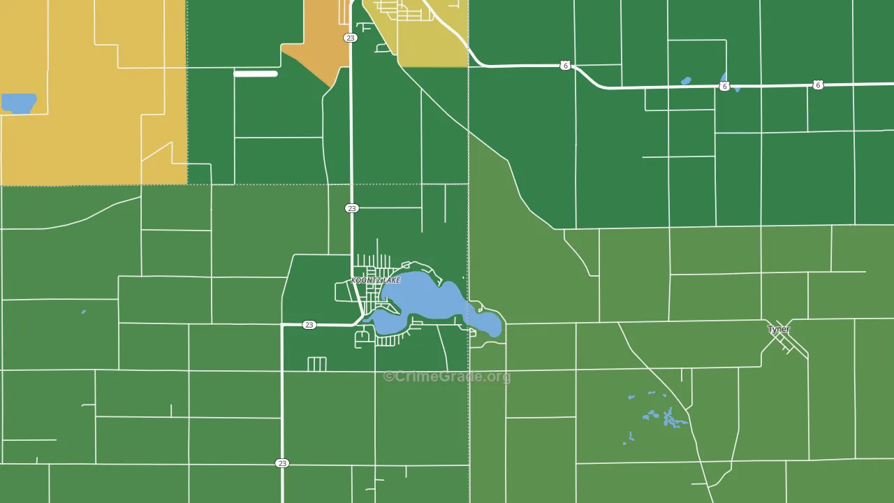 Koontz Lake, IN Map of Murder Rates