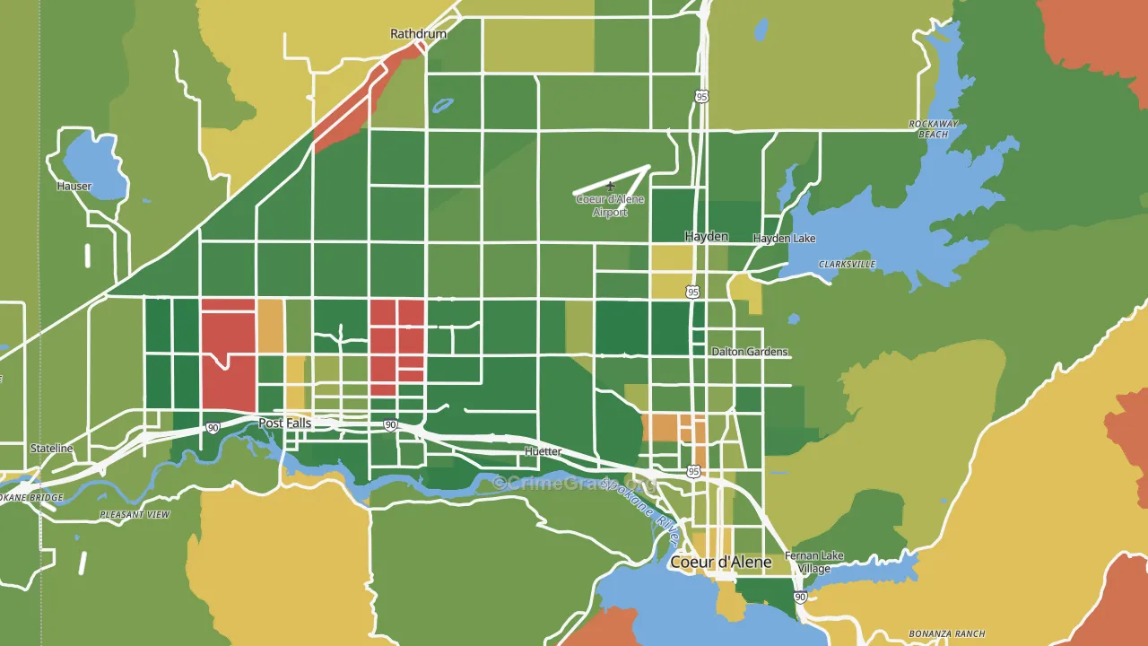 Kootenai County, ID Map of Murder Rates
