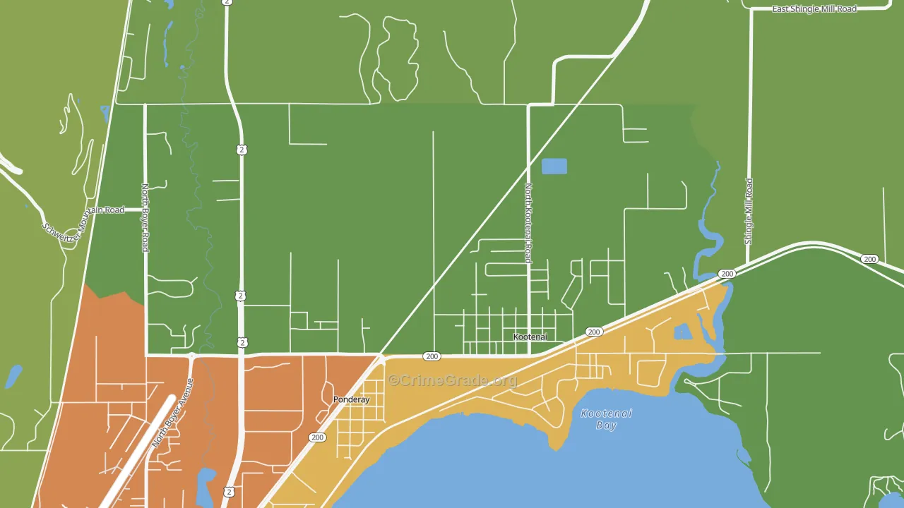 Kootenai, ID Map of Murder Rates