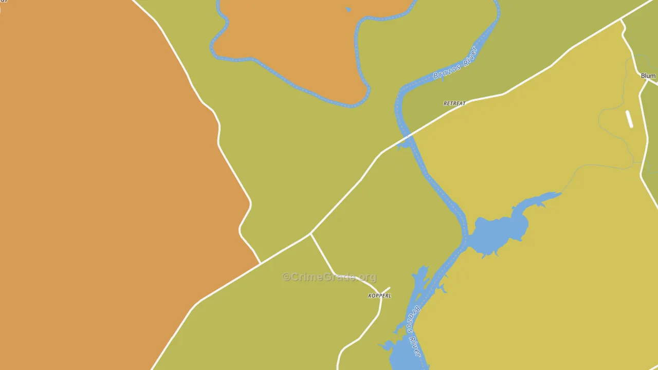 Kopperl, TX Map of Murder Rates