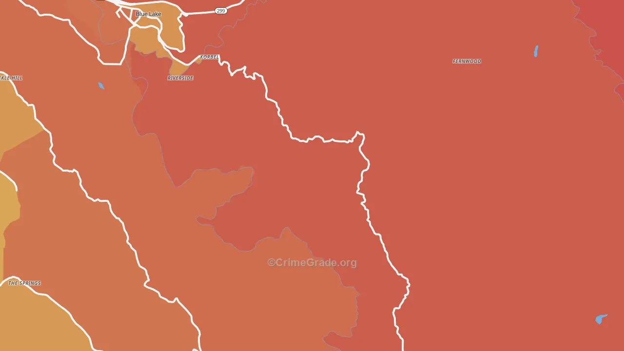 Korbel, CA Map of Murder Rates