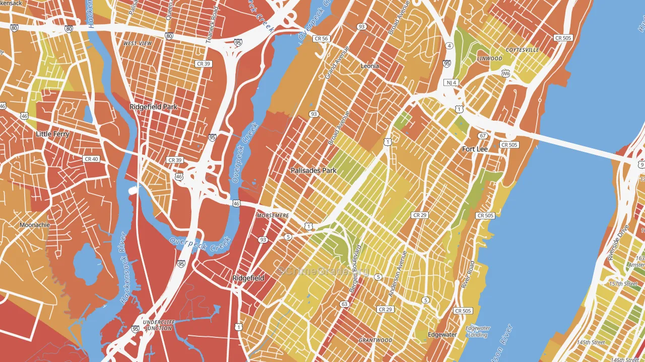 Koreatown, Palisades Park, NJ Map of Murder Rates