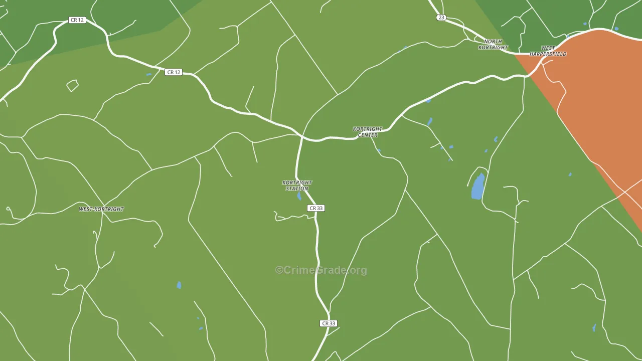 Kortright Center, NY Map of Murder Rates