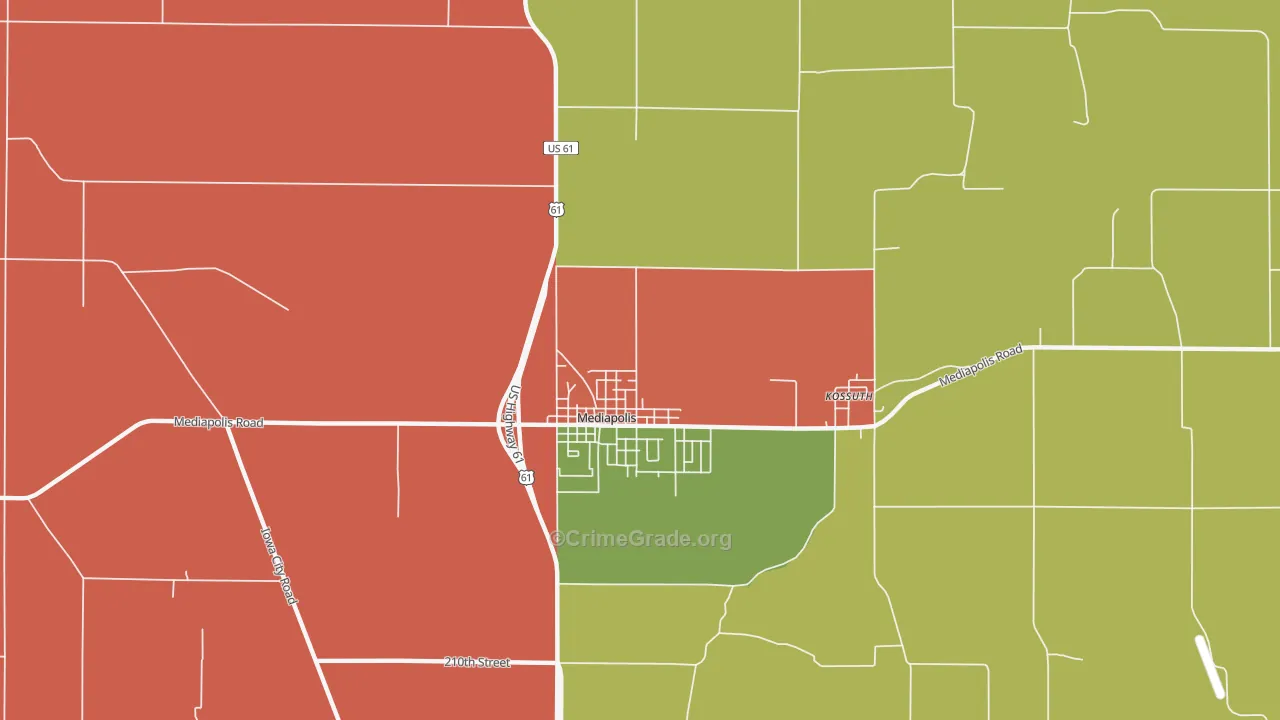Kossuth, IA Map of Murder Rates