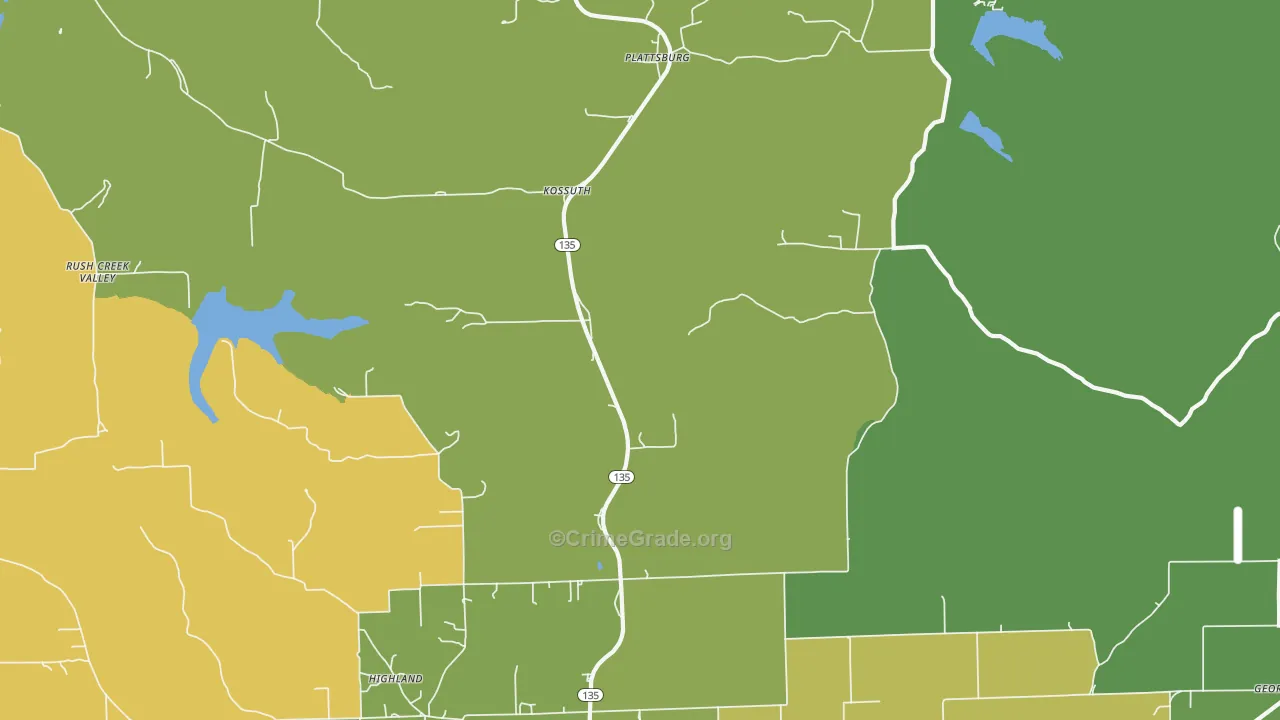 Kossuth, IN Map of Murder Rates