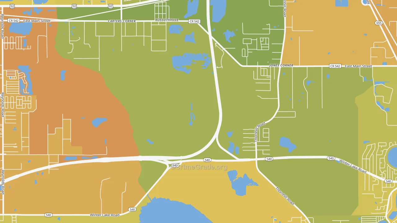 Kossuthville, FL Map of Murder Rates