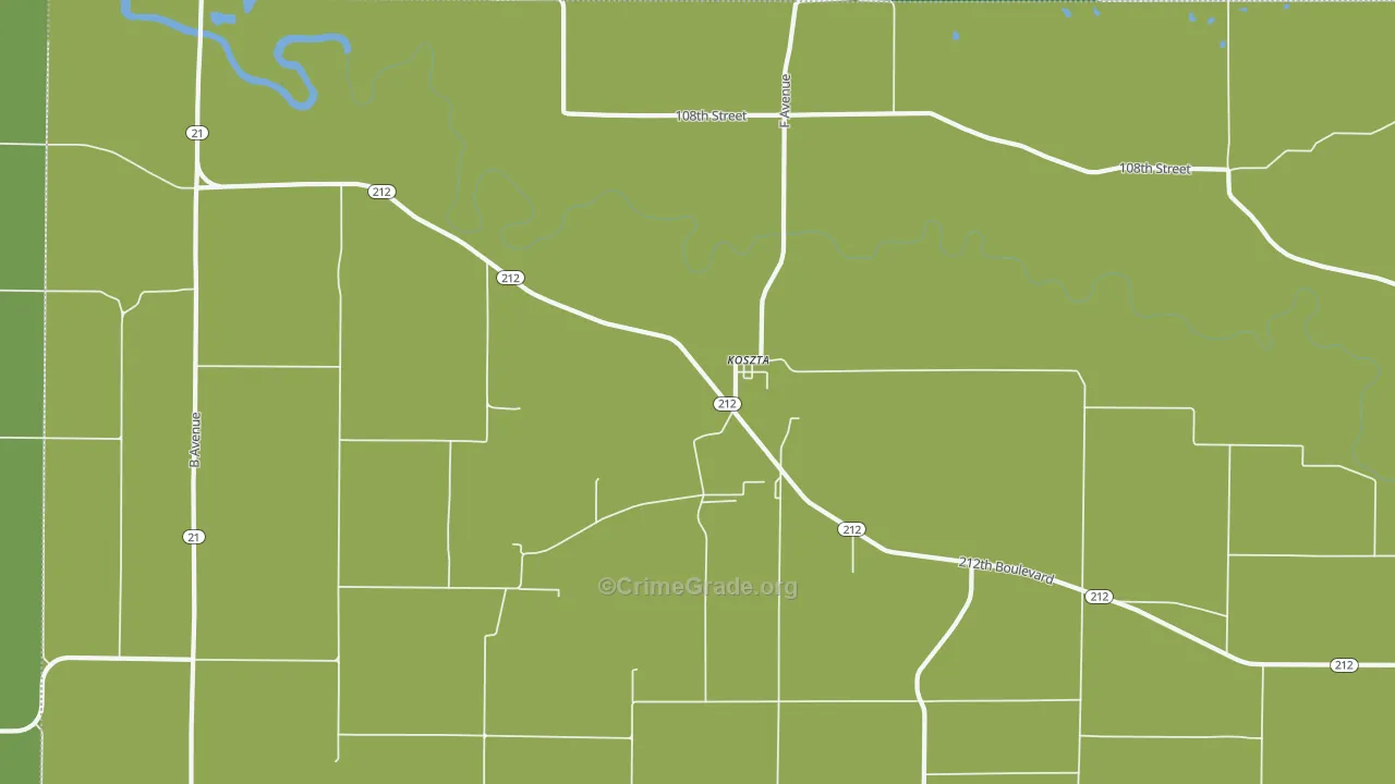 Koszta, IA Map of Murder Rates