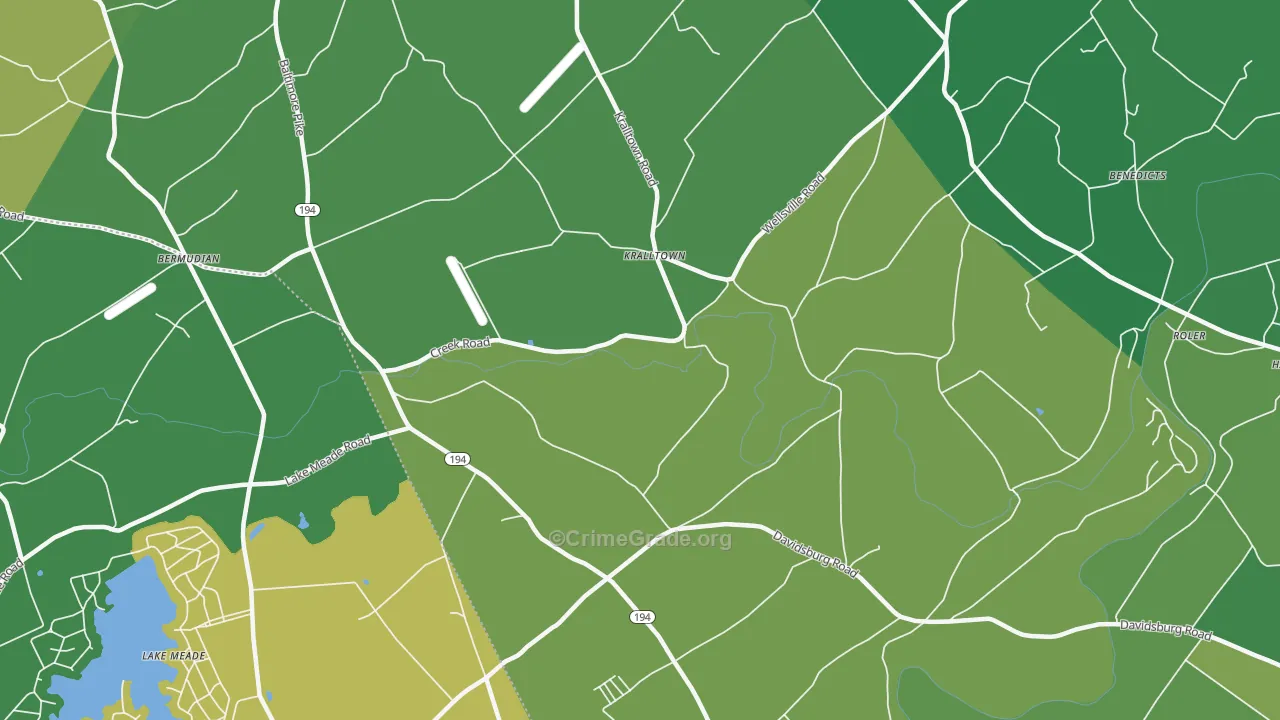 Kralltown, PA Map of Murder Rates