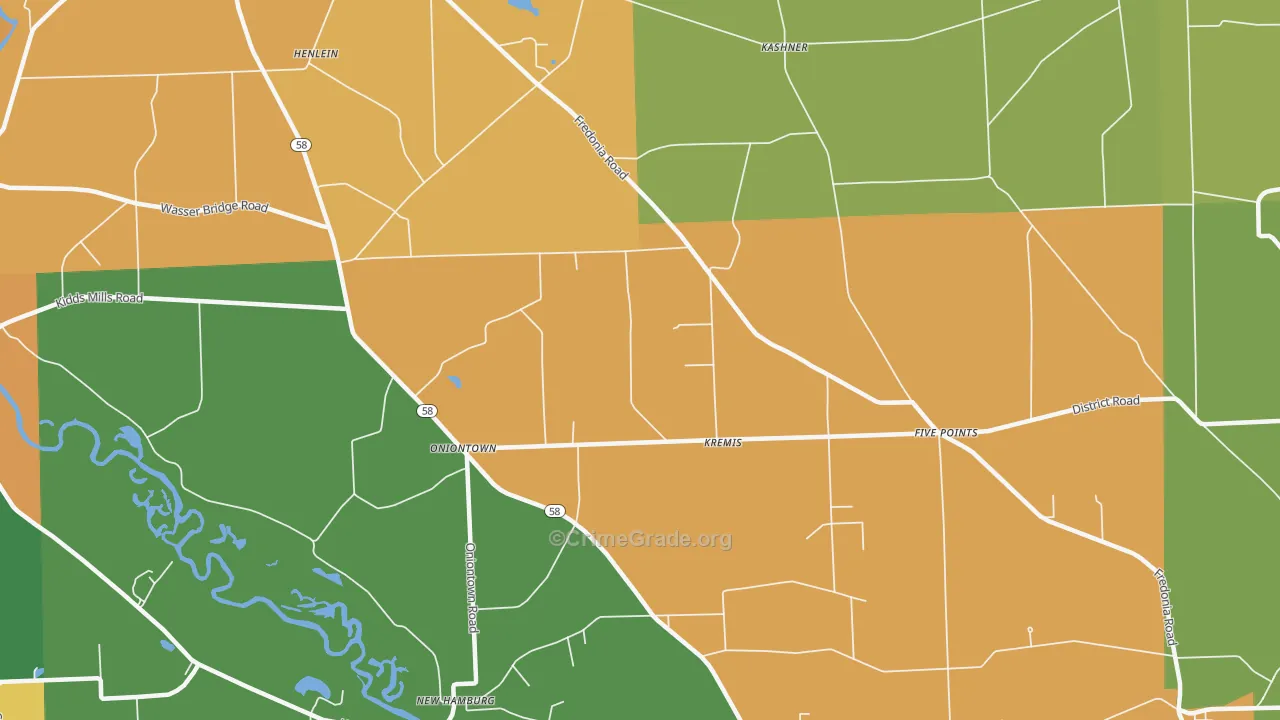 Kremis, PA Map of Murder Rates