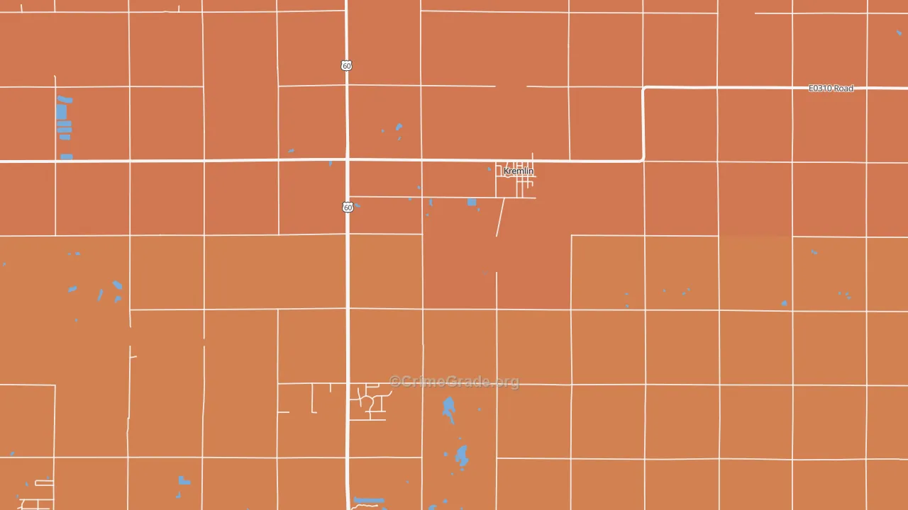 Kremlin, OK Map of Murder Rates