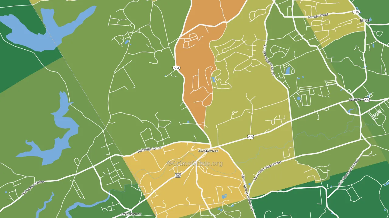 Kresgeville, PA Map of Murder Rates